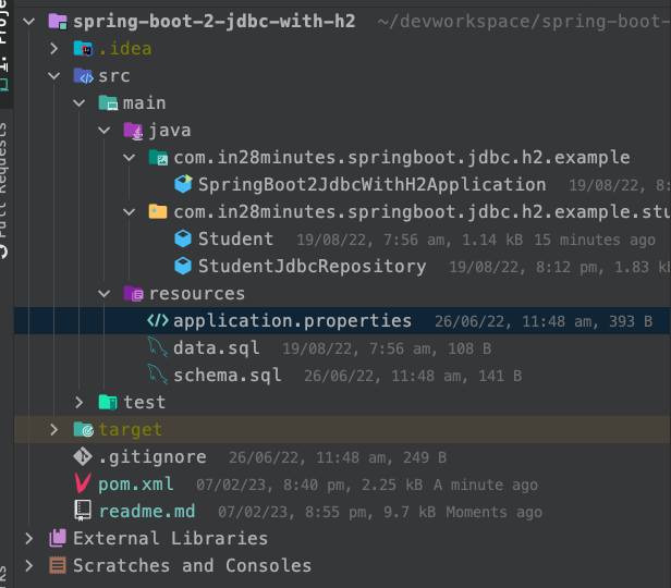 spring boot db connection example
